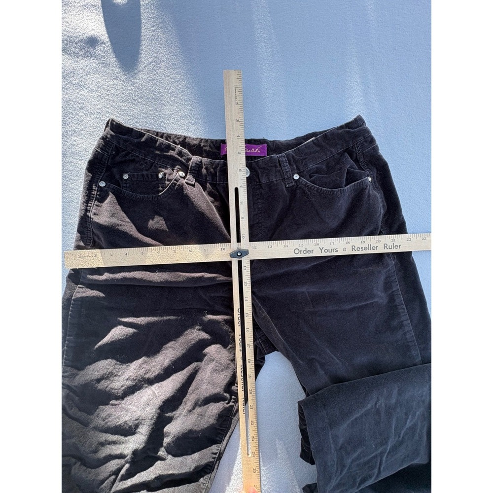 Gloria Vanderbilt Black Corduroy Wide Leg Pants Rhinestone Button Detail Womens - Picture 10 of 16